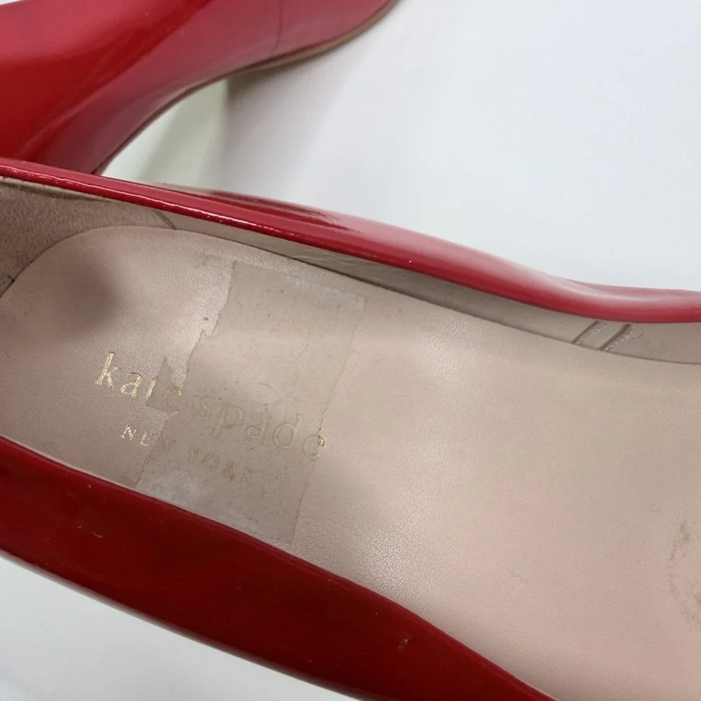 Kate Spade Red Patent Leather Pointed Toe Pumps Heels Women's Size 8M